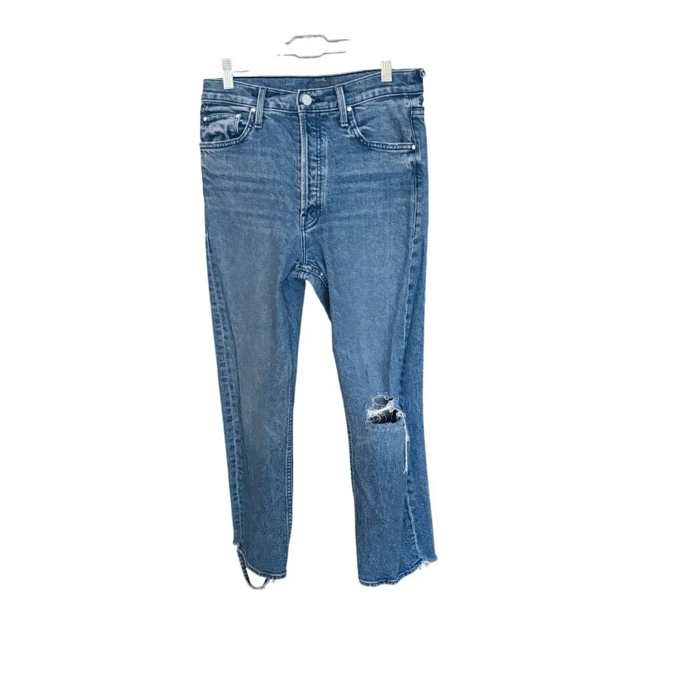 Mother The Tomcat High-Rise Distressed Jeans Size 28 Blue - Picture 1 of 8